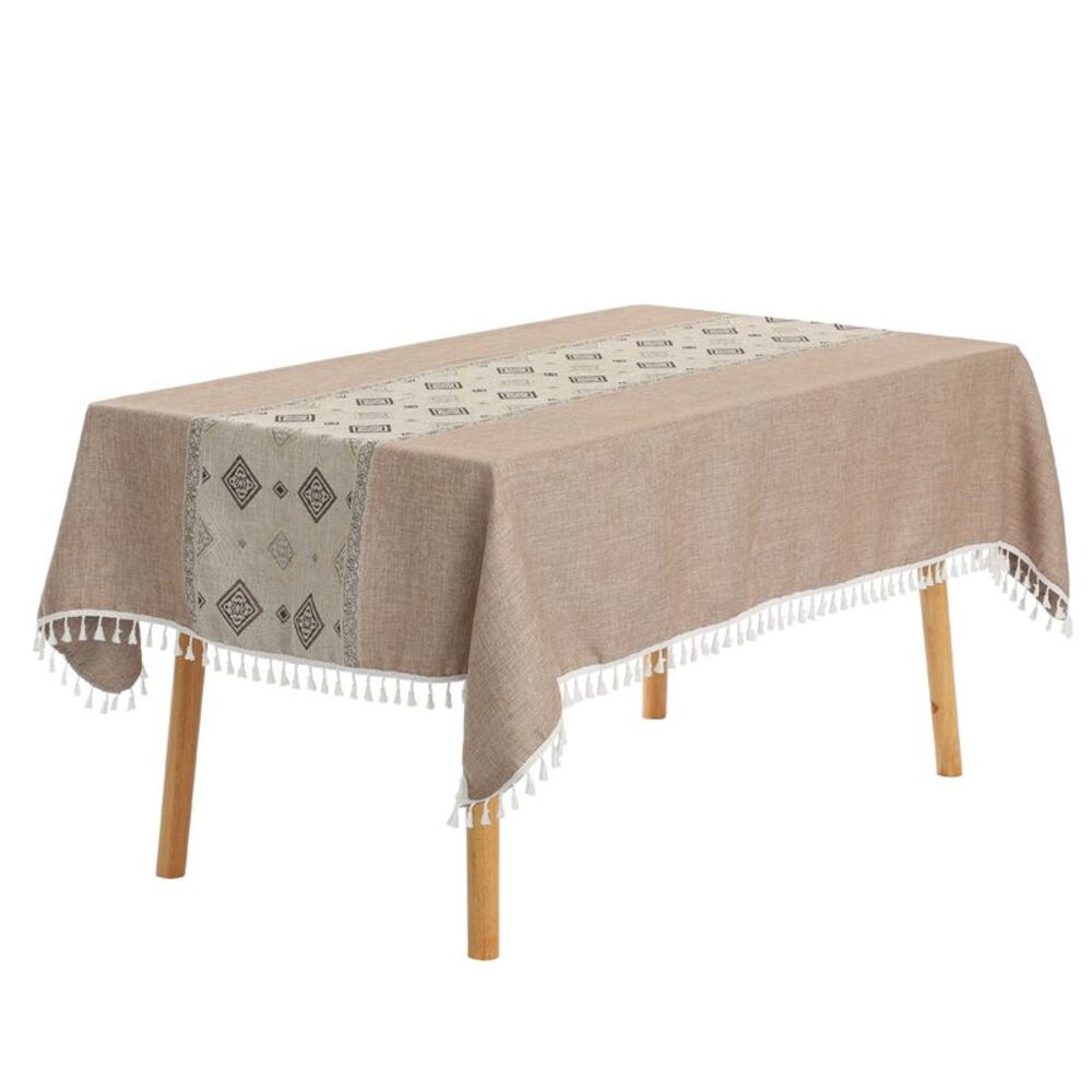 1 Pack Square Rustic Tablecloth, 55x55inch Checkered Coffee
